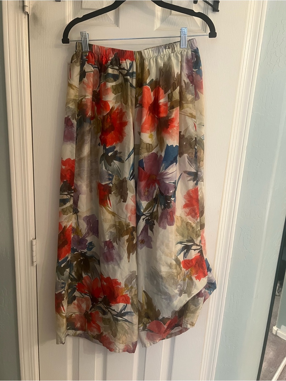 Bryn Walker floral silk wide leg pants small